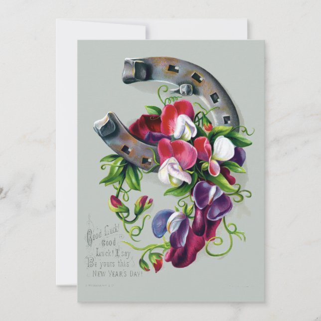 Vintage Victorian Era New Year's Holiday Card (Front)