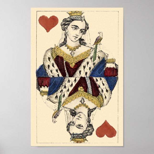 Vintage Victorian Era Queen Of Hearts Poster (Front)