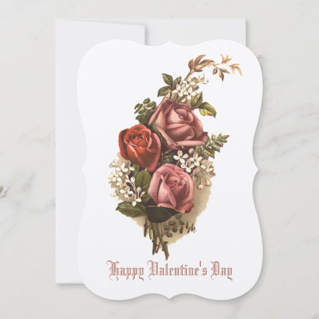 Vintage Victorian Era Red Roses Valentine Holiday  (Front)