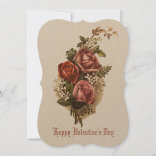 Vintage Victorian Era Red Roses Valentine Holiday