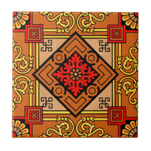 Vintage Victorian Era Scroll And Classic Pattern Tile