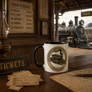 Vintage Victorian Era Steam Locomotive Train Mug