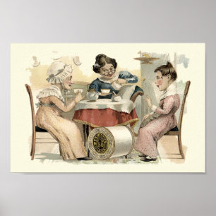 Vintage Victorian Era Tea Party Ad Poster