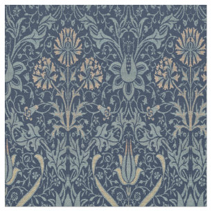 Vintage Victorian Era Tulip & Net Pattern Fabric