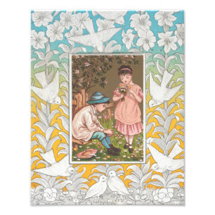 Vintage VIctorian Era Valentine's Day Card, 1876 Photo Print