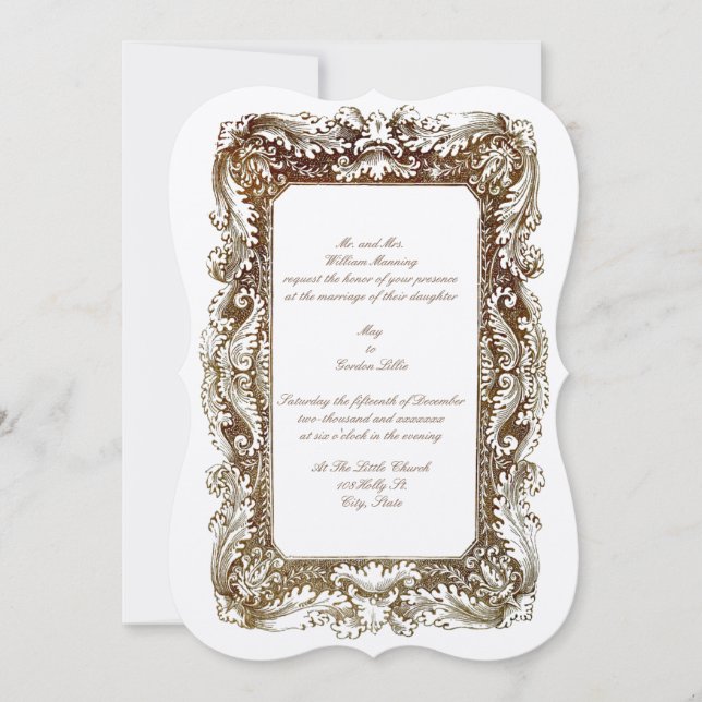 Vintage Victorian Era Wedding Invitations Template (Front)