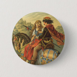 Vintage Victorian Fairy Tale, Brother and Sister 6 Cm Round Badge