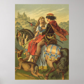Vintage Victorian Fairy Tale, Brother and Sister Poster