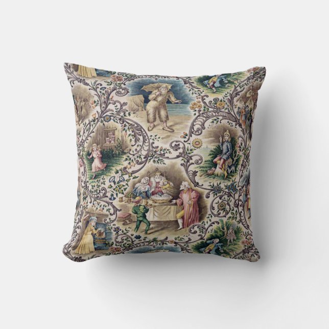 Vintage Victorian Fairy Tales Pillow Throw (Front)