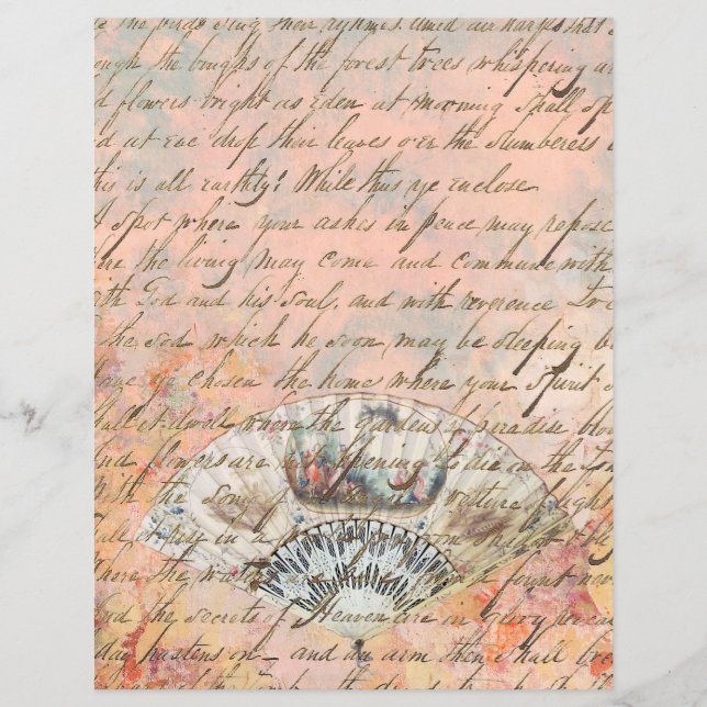 Vintage Victorian Fan Old Writing (Front)
