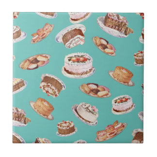 Vintage Victorian Fancy Cakes And Sweets  Tile