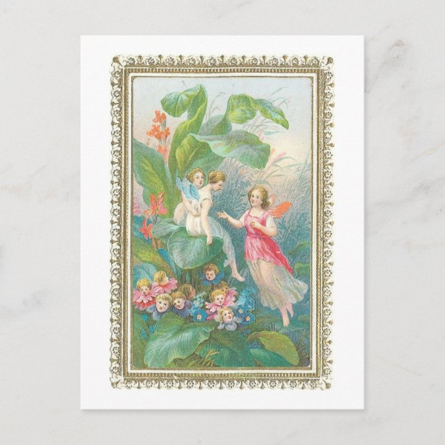 Vintage Victorian Fantasy Fairies Postcard (Front)