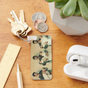 Vintage Victorian Father's Day, It's Triplets! Key Ring