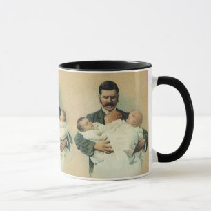 Vintage Victorian Father's Day, It's Triplets! Mug