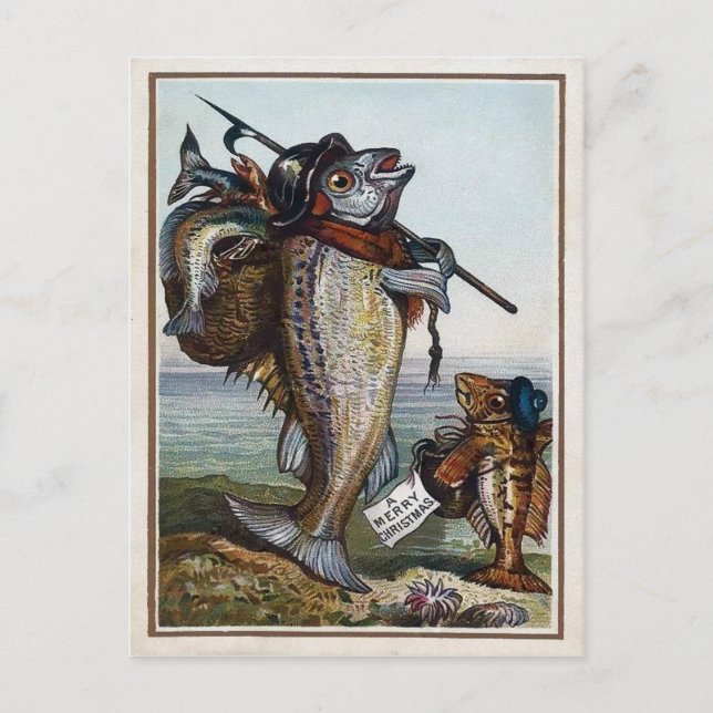 Vintage Victorian Fish Postcard (Front)