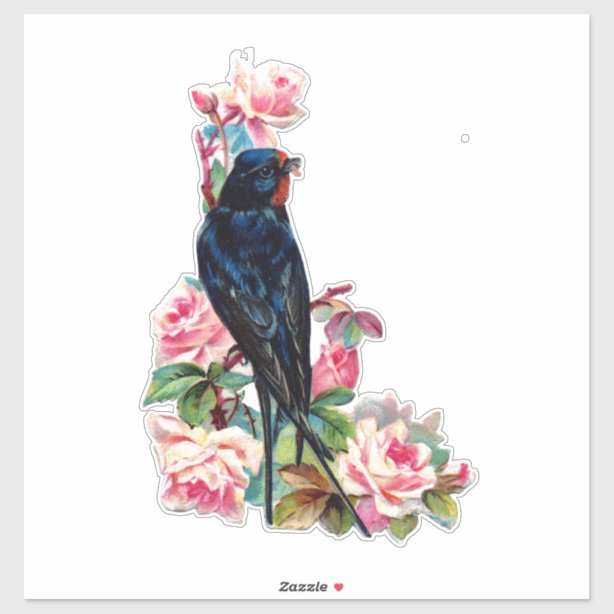 Vintage Bird Stickers & Labels Zazzle UK