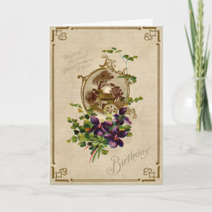 Vintage Victorian Floral Birthday Day Card