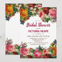 Vintage Victorian Floral Bridal Shower Invitation