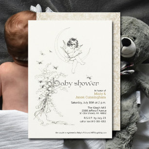 Vintage Victorian Floral Couples Baby Shower Invitation