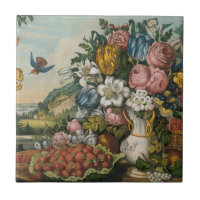 Vintage Victorian Floral & Fruit Still Life Art