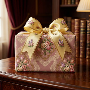  Vintage Victorian Floral Lace Wrapping Paper. Paper