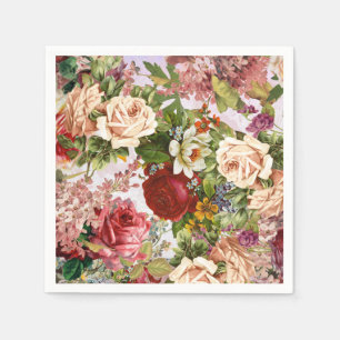 Vintage Victorian Floral Rose Collage Napkin