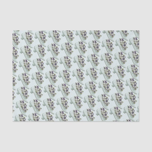 Vintage/Victorian Floral Shoe Tissue Paper (Front)