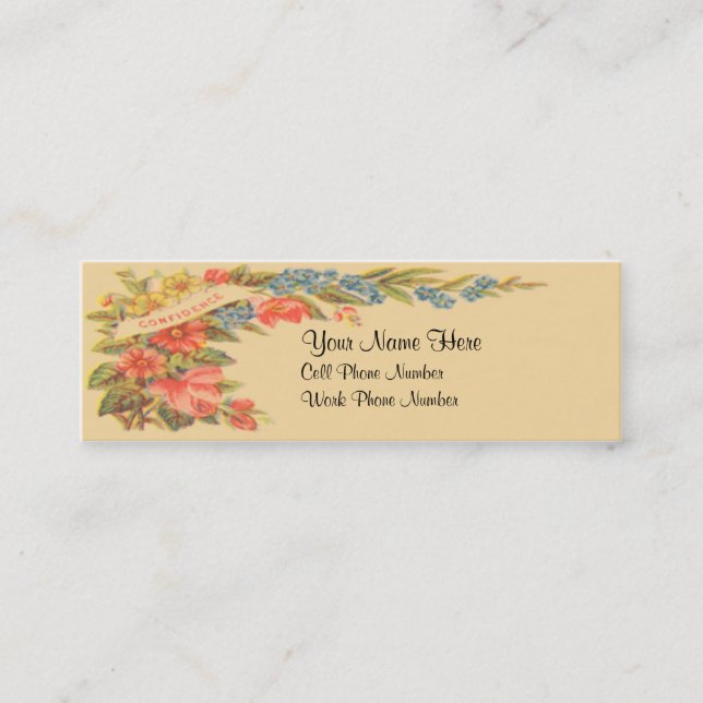 Vintage Victorian Floral Skinny Business Card (Front)