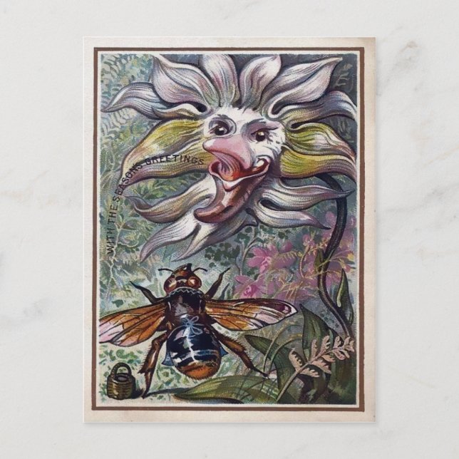 Vintage Victorian Flower Postcard (Front)