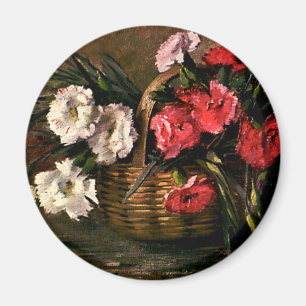 Vintage Victorian Flowers, Floral Carnations Magnet