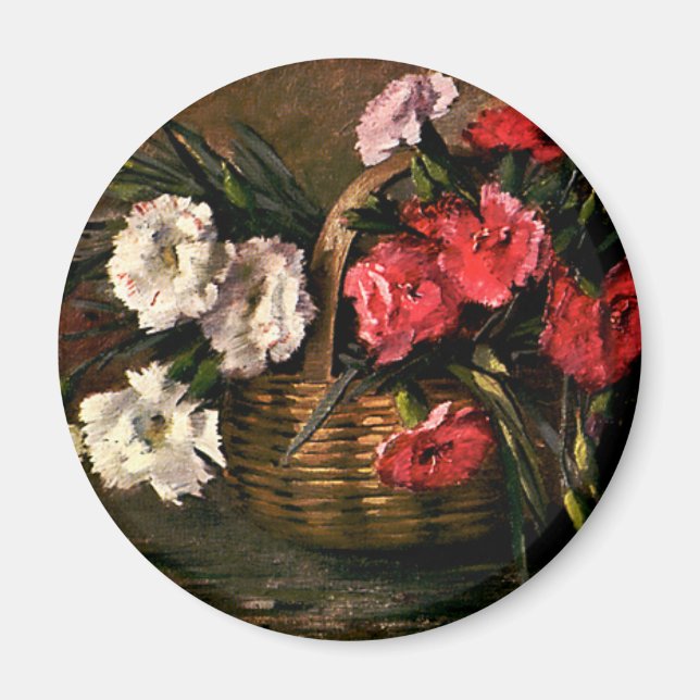 Vintage Victorian Flowers, Floral Carnations Magnet (Front)