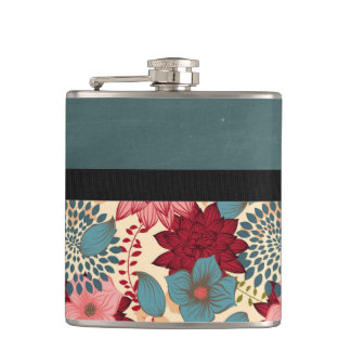 Vintage Victorian Flowers Hip Flask