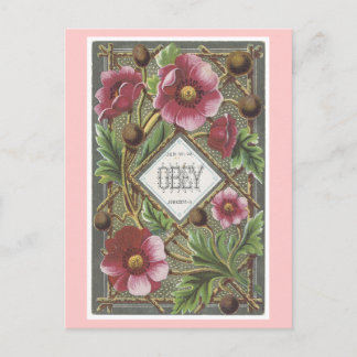 Vintage Victorian Flowers Scriptures Postcard
