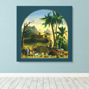 Vintage Victorian Folk Art, Noah's Ark by Hidley Canvas Print