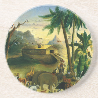 Vintage Victorian Folk Art, Noah's Ark by Hidley Coaster