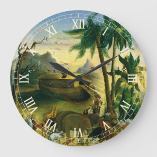 Vintage Victorian Folk Art, Noah's Ark by Hidley Large Clock