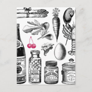 Vintage Victorian Foodie Postcard