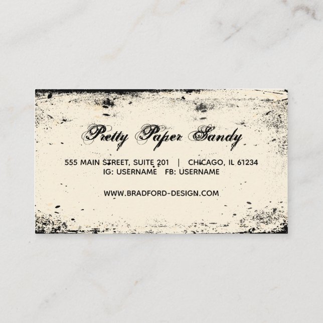 Vintage Victorian Frame Logo Business Card (Back)