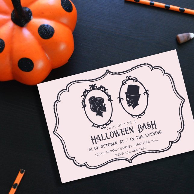 Vintage Victorian Frame Skull Halloween Party Invitation (Creator Uploaded)