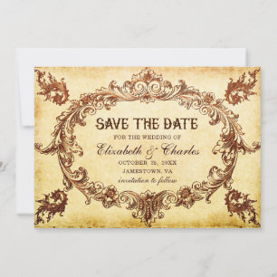 Vintage Victorian Frame Wedding Save the Date