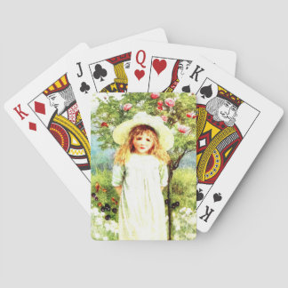 Vintage Victorian Girl Playing Cards