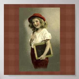 Vintage Victorian Girl School Days Art Print