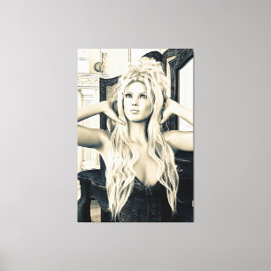 Vintage Victorian Glamour Portrait Art Canvas Print
