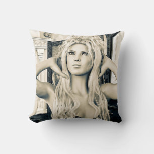 Vintage Victorian Glamour Portrait Art Cushion