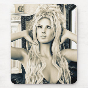 Vintage Victorian Glamour Portrait Art Mouse Mat