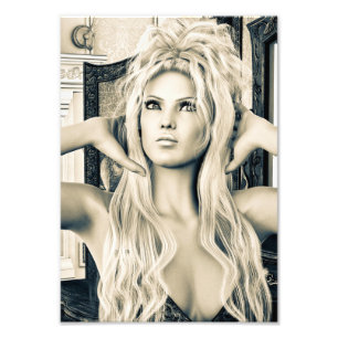 Vintage Victorian Glamour Portrait Art Photo Print