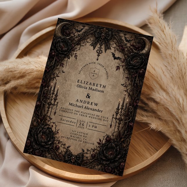 Vintage Victorian Goth Wedding Invitation (Creator Uploaded)