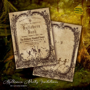 Vintage Victorian Gothic Halloween Party Invitation