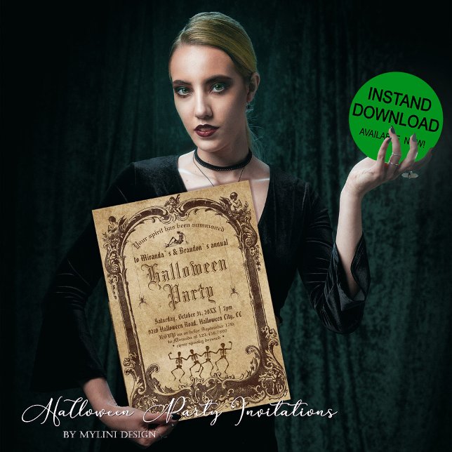 Vintage Victorian Gothic Halloween Party Invitation (Creator Uploaded)