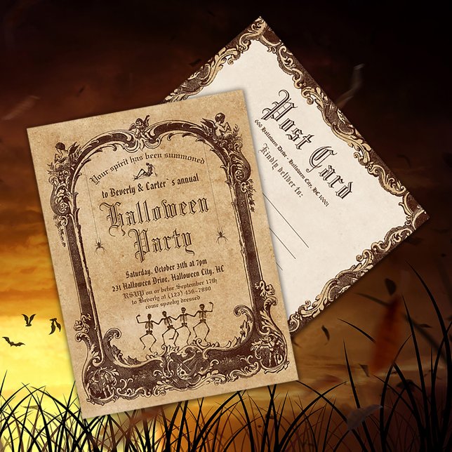 Vintage Victorian Gothic Halloween Party Postcard (Creator Uploaded)